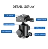 Manbily Photography Equipment KB-0 Aluminum Alloy 1/4" 3/8" Flexible Tripod  Monopod Stand mount DSLR Camera Ball head