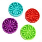 Manufacturer wholesale multi-colors plastic Anti-skid pet dog bowl slow feeder