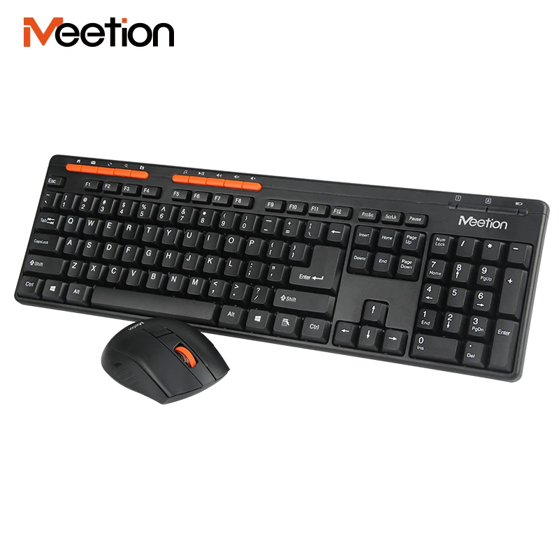 MeeTion MT-4100 Office Computer Black 2.4G Mouse and Keyboard Set Wireless Keyboard Mouse Combos