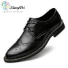 men lace and mark thread spot stock leather shoes