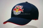 mens navy blue cotton twill with custom logos embroidered on front baseball cap