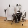 Metal  Caddy Buffet Caddy Organizer for Silverware, Plates, Utensils, Flatware, Napkins, Cutlery with Paper Towel Holder