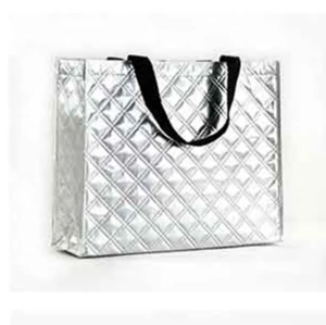 Metal silver non woven laser lamination shopping tote bag