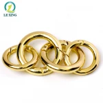 Metal Spring Openable Keyring circle Leather Bag Belt Strap Buckle keychain snap clasp water bottles connect O Ring