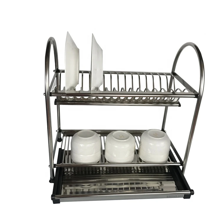 Metal with chrome plated dish holder rack dish drying rack