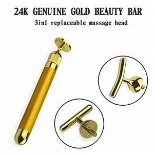 Microcurrent Type Battery Home Use 24K Gold Energy Pulse Bar Pore Minimizer