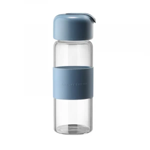 Mikenda glass water bottle with glass custom borosilicate glass water bottle