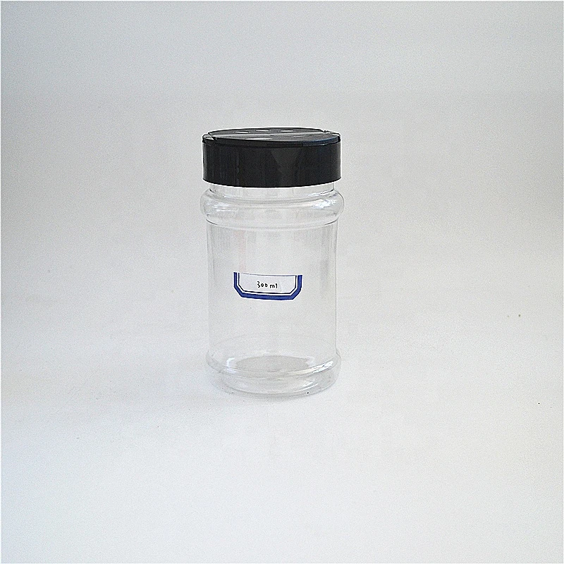 300ml PET Plastic Spice Bottle Salt Pepper Shaker Herb Flavoring Storage Container Spices Bottles Jars Set Flapper Lids