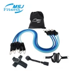 MSJ Fitness 11pcs Natural latex resistance band set Workout Exercise equipment