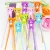 Import Multi Color cartoon cute bear reusable Silicone chopsticks for Kids Children from China
