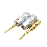 Nakamichi 2mm Gold-Plated Copper Connector Welding-Free Banana Plug For Loudspeaker Speaker Audio Braided Wire Cable Terminals