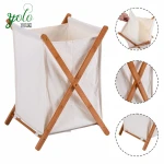 Natural Bamboo Bathroom Folding Laundry Hamper/laundry basket hamper