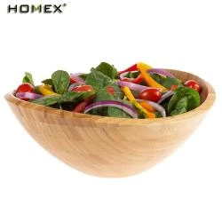 Natural Bamboo Salad Bowl Round Bowl Food Safe/Homex_BSCI Factory