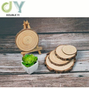 Natural Wood Circles with Tree Bark Wooden Round Discs for DIY Craft Christmas and Wedding Ornaments