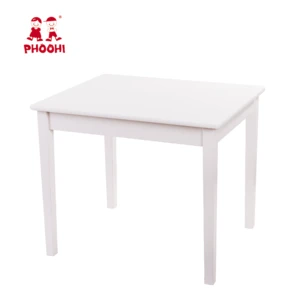 New arrival children school home kindergarten white wooden kids table with chairs