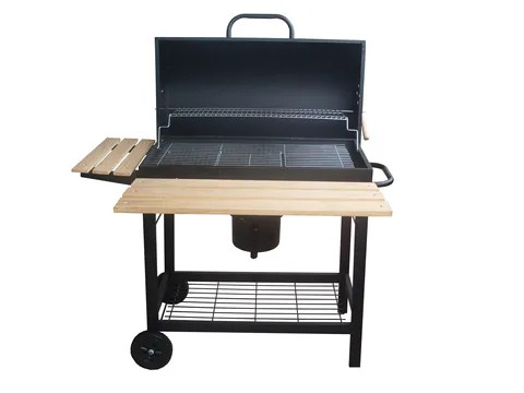 New Arrivals outdoor oil drum heavy luxury Smokeless grill trolley cart trailer bbq charcoal grill for garden