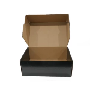 New arrivals Shoes/children clothing packaging black gloss logo recycled and bio-degradable corrugated mailing boxes as pictured