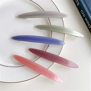 New Arrive Geometric Oval Hair Pin Spring Sweet Plastic Barrettes Female Long Hair Clips for Styling