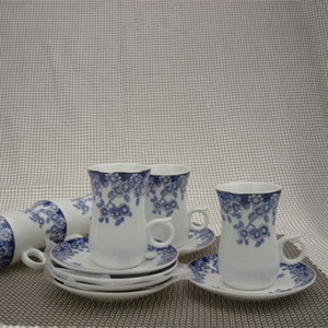 New bone china turkish 12pcs tea cup saucer set in gift box