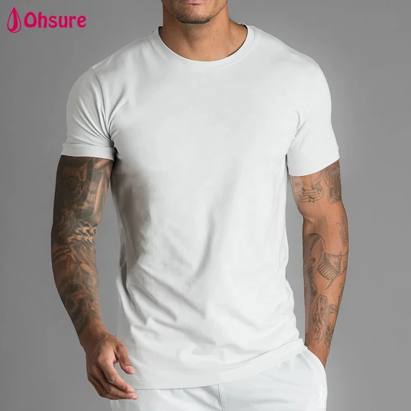 new casual mens sports clothes fitness gym wear dry fit plain tee t shirt bamboo fitted gym shirt custom t shirt men