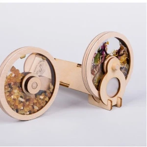 New fashion design magical wooden kaleidoscope custom kaleidoscope wooden mini kaleidoscope toy for children