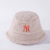 New Korean winter alphabet embroidered lamb wool fisherman hat trendy neutral versatile solid color basin hat