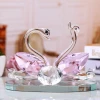 new unique lovely crystal swan figurines craft products for ornaments and wedding favors gifts