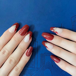 NEWAIR custom design luxury coffin shape press on nails high quality artificial fingernails