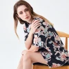 Nice Design Comfortable 100% Silk Short Sleeves Flower Casual Dress