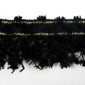 Nice design garment accessories black fringe trim lace tape