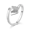 No allergy high quality fashion style stainless steel 18K gold butterfly ring jewelry women