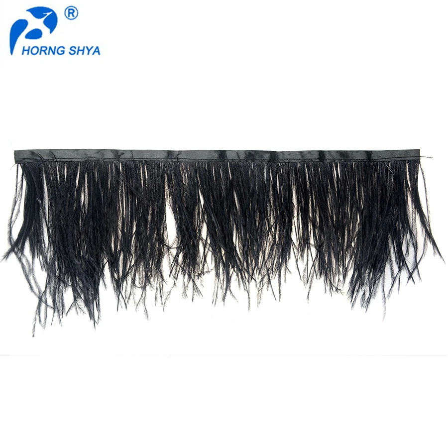 NO.27 China Wholesale Feather Decorations Fringe 1ply Free Sample Customized Black Ostrich Feather Trim pink ostrich feathers