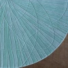 Non-slip round carved rug with cotton fabric backing mint color