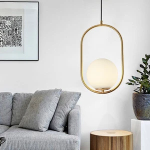 Nordic Glass Ball Chandeliers Pendant Lights Vintage Hoop Gold Modern LED Rope Hanging Lamp for Living Room Home Decor Luminaire