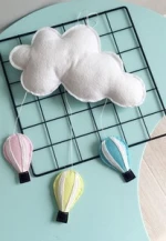 Nordic Style Colorful Rainbow Felt Cloud Balloon Baby Mobile Hanger Room Decoration