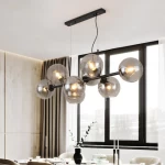 Nordic style lamps post-modern  long-shaped dining room lamp creative living room magic bean glass molecular chandelier