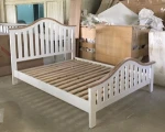 oak white painted bed/wooden bed/queen size bed