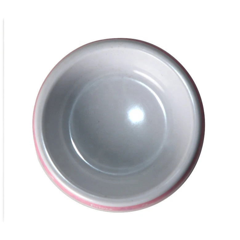OEM round dogs cats feeder water bowl custom color round plastic pet food fancy pink dog bowl melamine bowl for animal