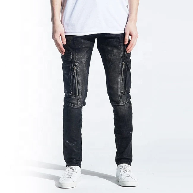 OEM tide brand jeans men black high quality mens jeans denim manufacturers