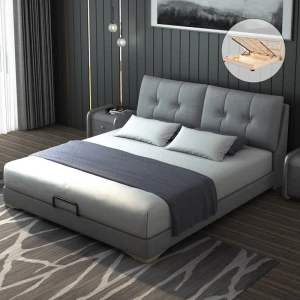 OULIANA Application bedroom, hotel, apartment modern style custom soft bed fabric bed