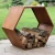 Import Outdoor Hexagon Heavy-Duty Firewood Log Storage Rack- Honeycomb Design- Cold-Rolled Steel with Rustic Oxidized Finish from China