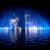 Outdoor lighting water floating fountain speaker with led waterproof lights