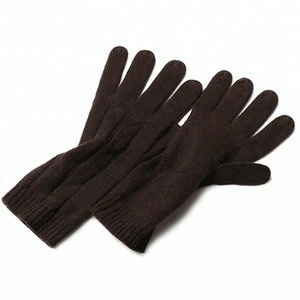 P18B075BE Adult cashmere knitted custom five finger gloves