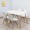 Painted MDF board and solid beech wood legs 120*80 cm Rectangle Dining Table dining table white