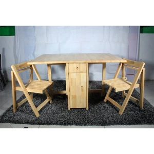 Patio Folding Design Multifunction Wooden Dining Table With Chair