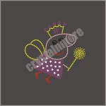 Pig Rhinestone Iron On Transfers Cartoons