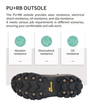 PINNIP  High-altitude Work Impact Resistance Construction Work Shoes Electric Shock Resistant Safety Boots