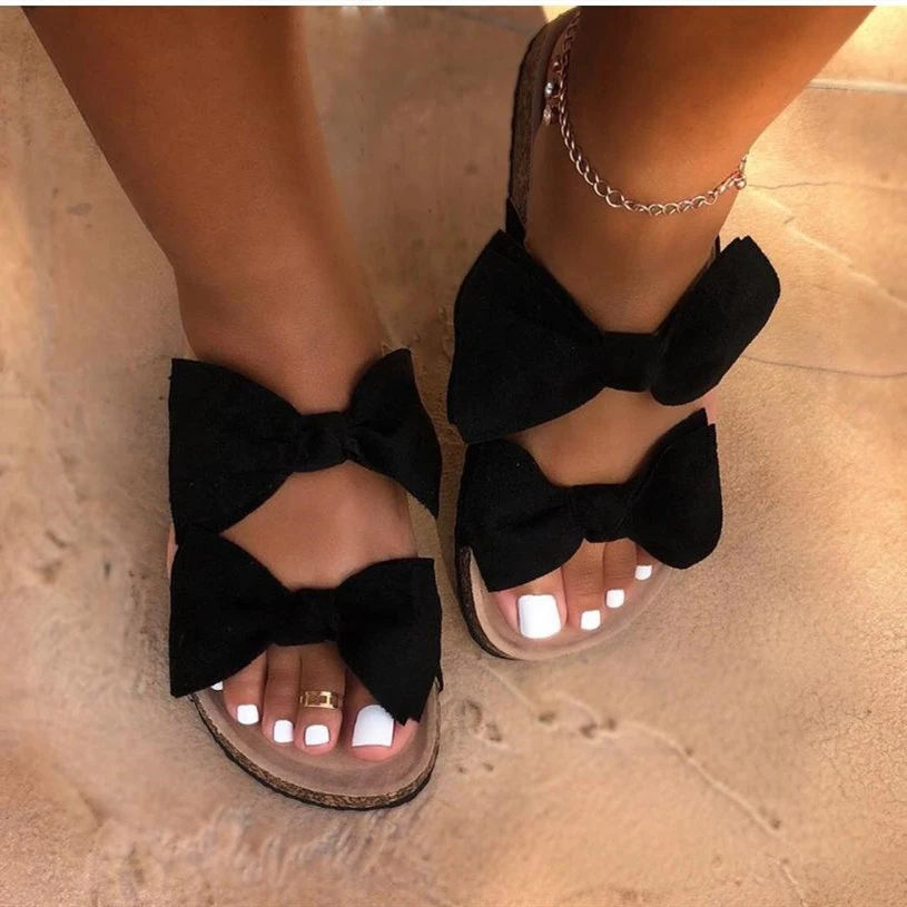 Plus size 2020 summer new sandals women slippers bow sandals slippers