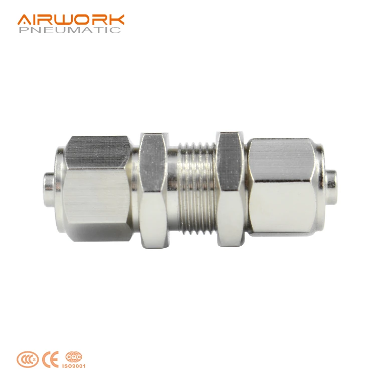 PM quick joint touch 3/4 bulkhead union air line fitting brass water hose connector connection