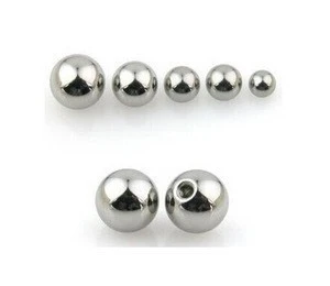 Polished stainless steel balls threaded
